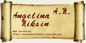 Angelina Mikšin vizit kartica
